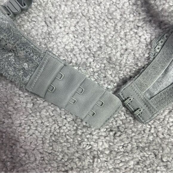 DKNY T-Shirt Bra 34A Gray Push-Up Back Closure Convertible Padded Lace - Picture 6 of 11